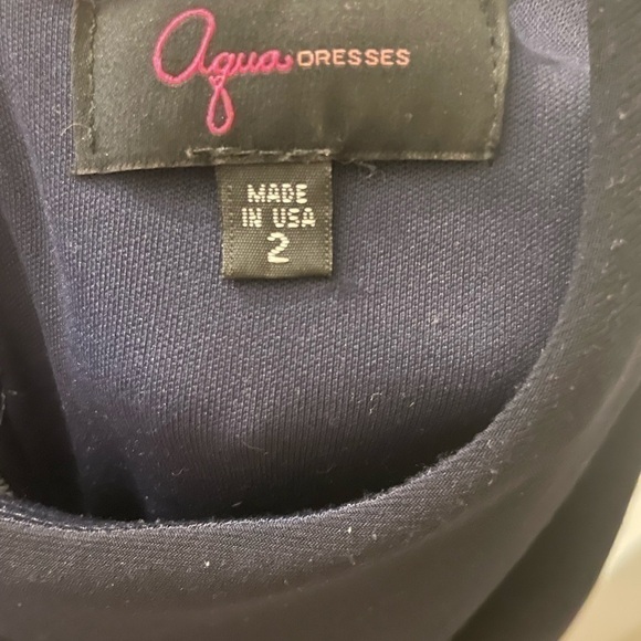 Aqua black dress with sheer pearled waist design size 2 - Picture 9 of 9